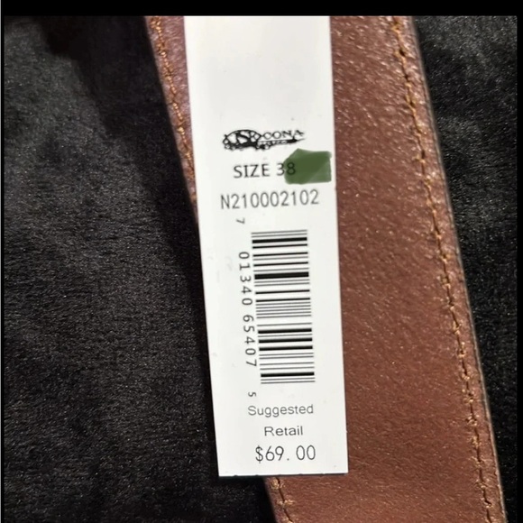 Nocona Genuine Leather,tooled,Aztec stitch, Conchos,removable silvertone buckle - Picture 7 of 10